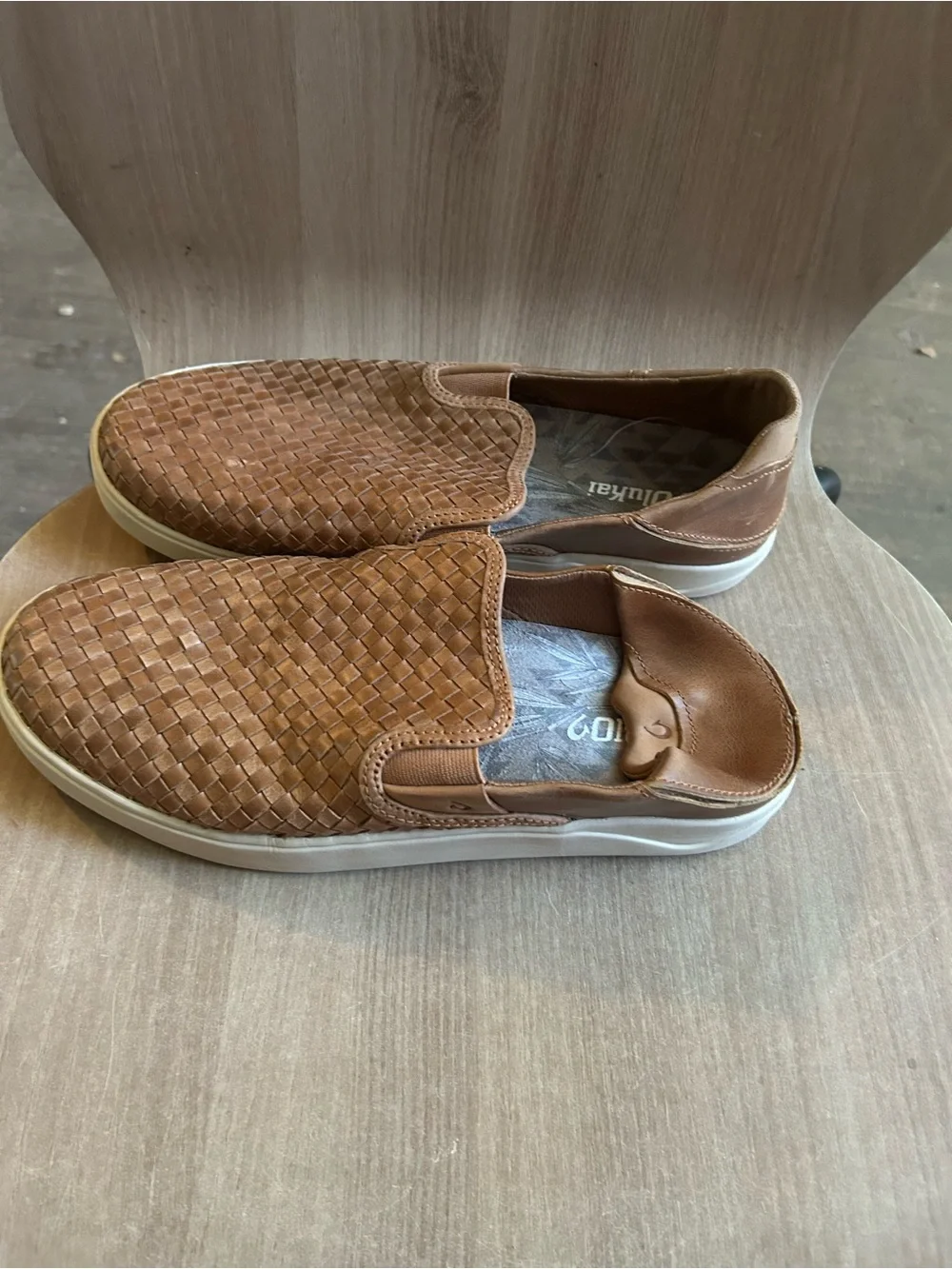 Olukai leather Casual Woven Slip-On Sneakers - Brown